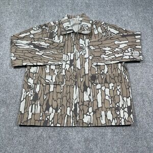 Vintage Browning Trebark Camo Full Zip Jacket Men XL Made In USA Gorp Loose Fit